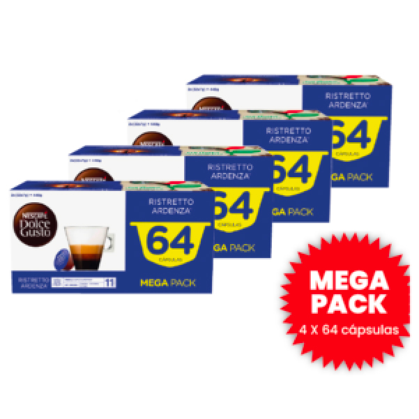 Café Ristretto Ardenza Mega Pack 4 X 64 Cápsulas Dolce Gusto