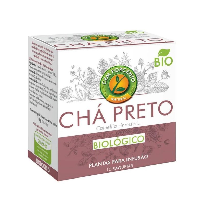 Chá Preto Infusão Cem Porcento Bio 10 Saquetas