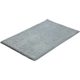 Tapete Wc 80X50Cm Microfibra Cinza Claro Kasa