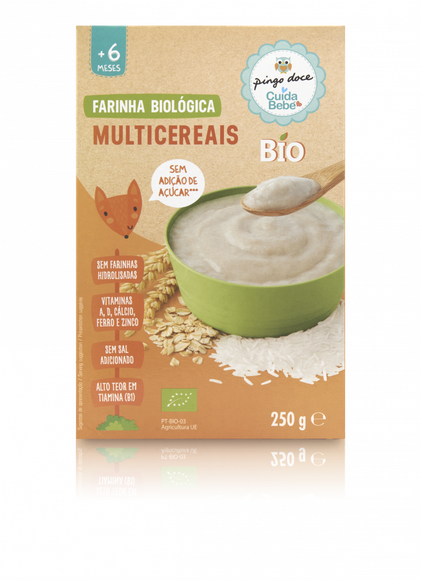Papa Infantil Farinha Não Láctea Multicereais Bio Cuida Bebé 0.25Kg