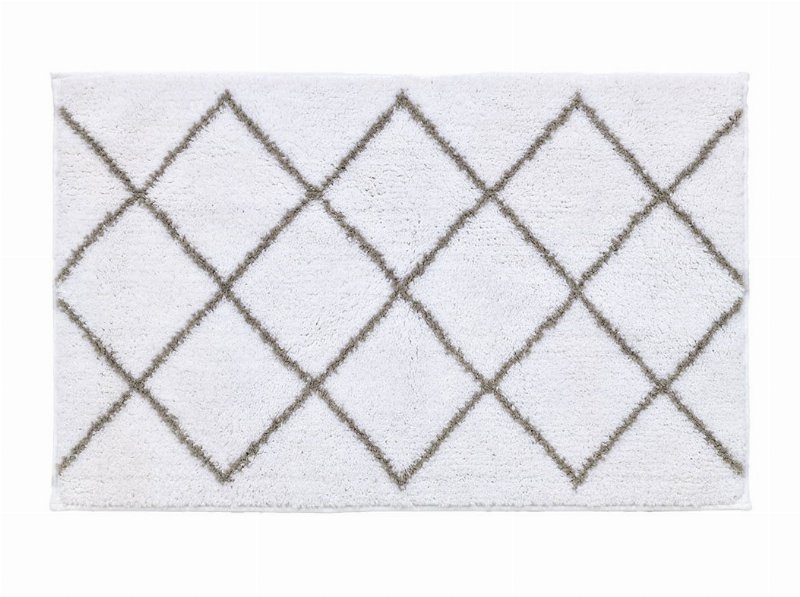 Tapete Casa Banho Actuel Losa Microfibra Reciclado Cinzento/Branco 50X80Cm