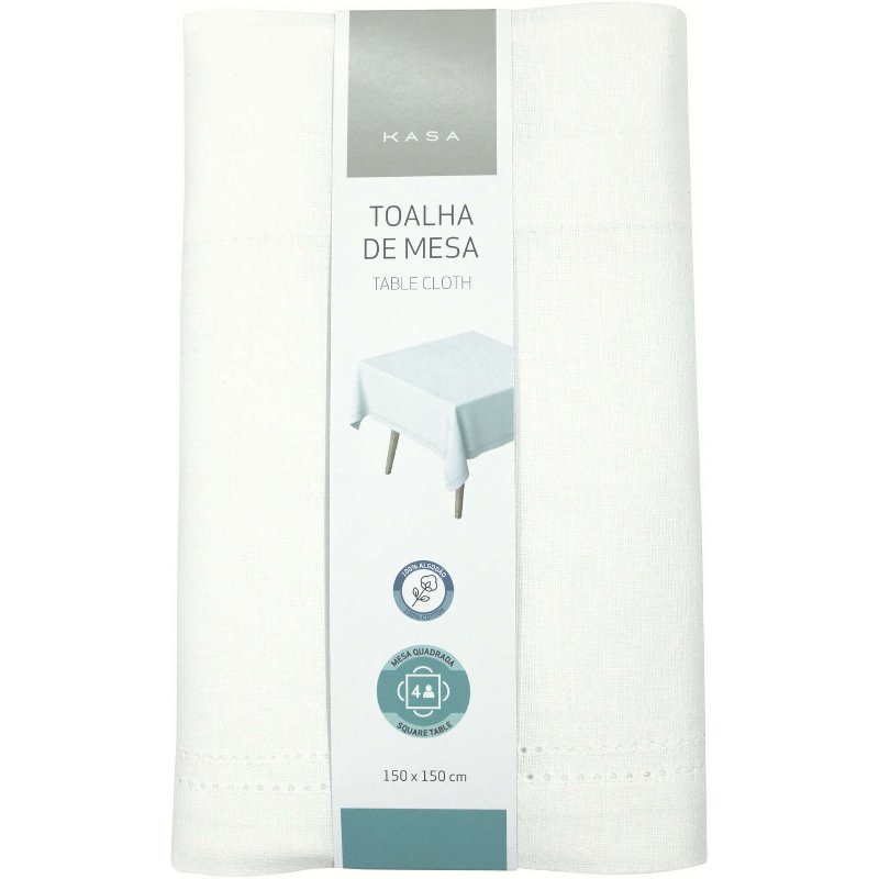 Toalha De Mesa 150X150Cm Branca Kasa