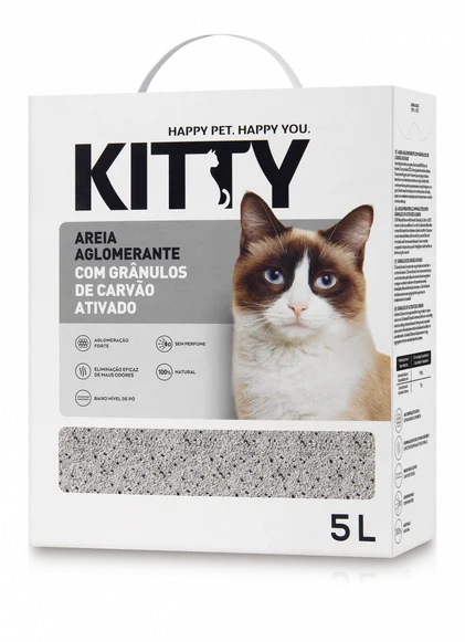 Areia Aglomerante Com Carvão Ativado Kitty 5L