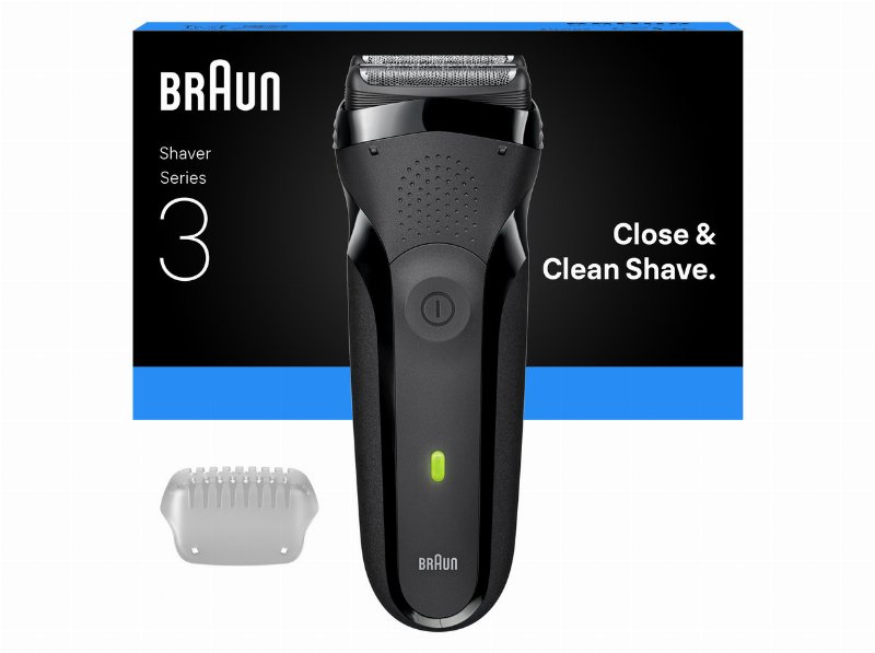 Máquina De Barbear Braun Series 3 300S Preta