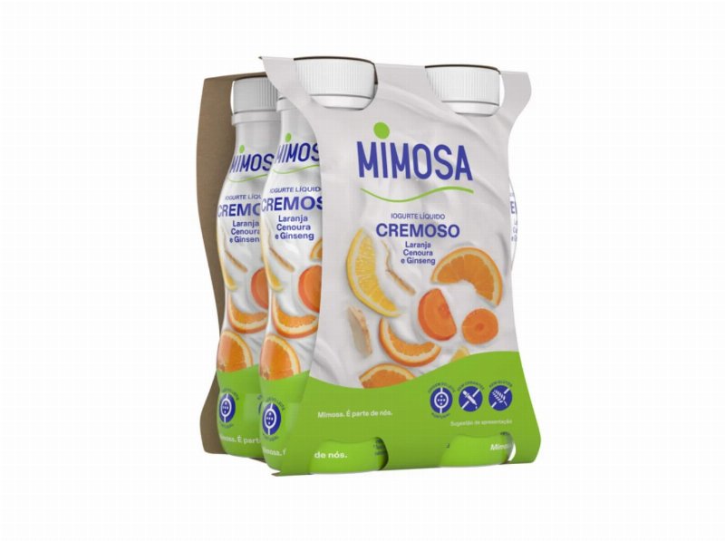 Iogurte Mimosa Líquido Cremoso Laranja Cenoura E Ginseng 4X151 ml