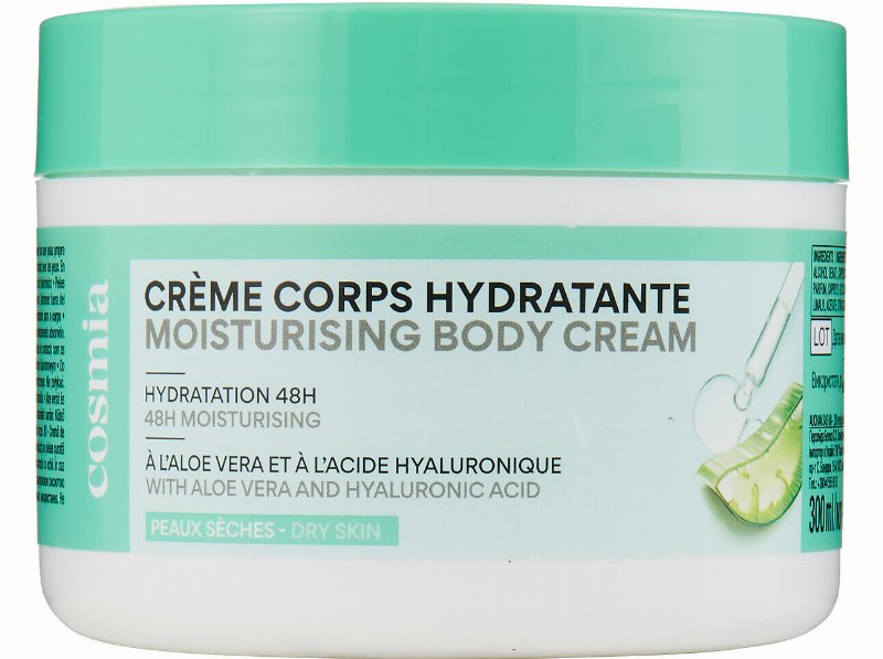 Creme Corpo Hidratante Cosmia Aloe Vera + Ácido Hialurónico 300 ml