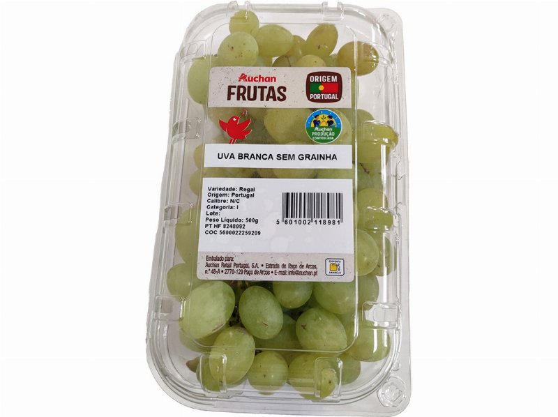 Uva Branca Sem Grainha Auchan Cultivamos O Bom 500 g