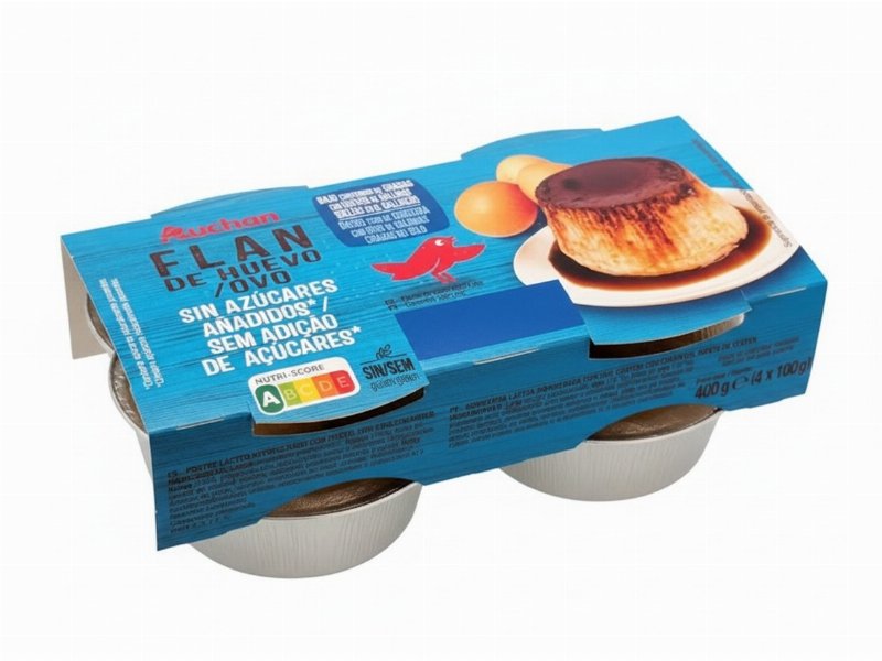 Pudim Auchan Flan De Ovo Sem Açúcar 4X100 g