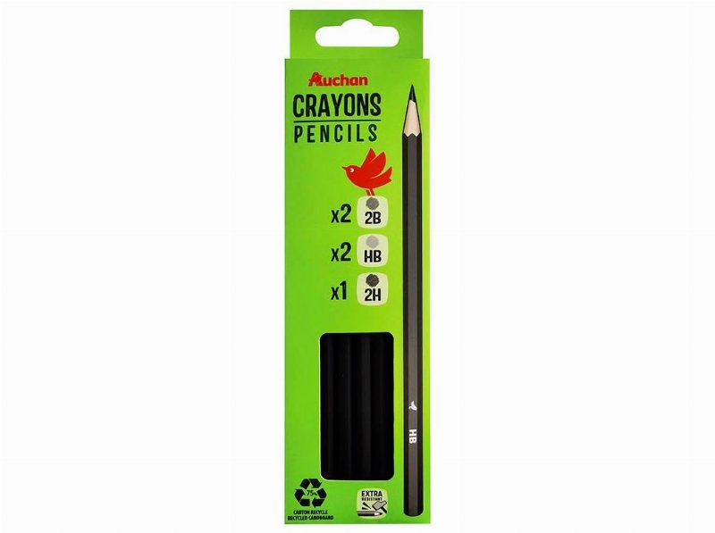 Conjunto De 4 Lápis Auchan Grafite 2Xhb+2B+2H