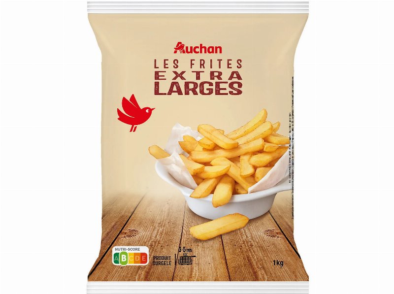 Batatas Pré-Fritas Auchan Extra Largas Para Fritar 1 kg