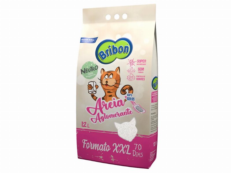 Areia Aglomerante Gato Bribon Neutro 12 l