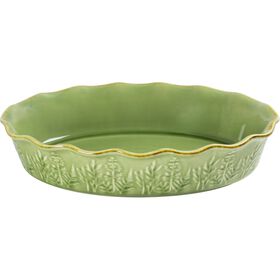 Assadeira Oval Folhas Verde Claro Kasa