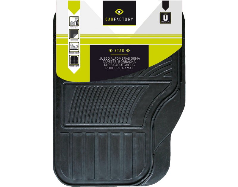 Tapete De Borracha Carfactory Star Pack 4 Unidades