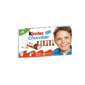 Barrinhas De Chocolate De Leite Kinder 100 gr (8 Un)