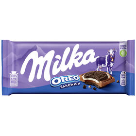 Tablete De Chocolate Com Oreo Sandwich Milka 92 gr
