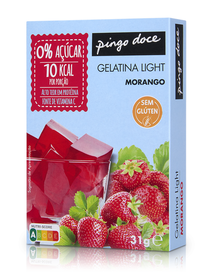 Gelatina Em Pó Morango 0% Açúcar Pingo Doce 0.031Kg