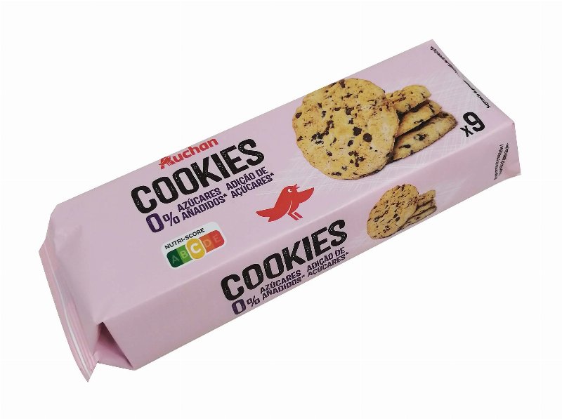 Bolacha Auchan Cookies 0% Açúcares Adicionados 135 g