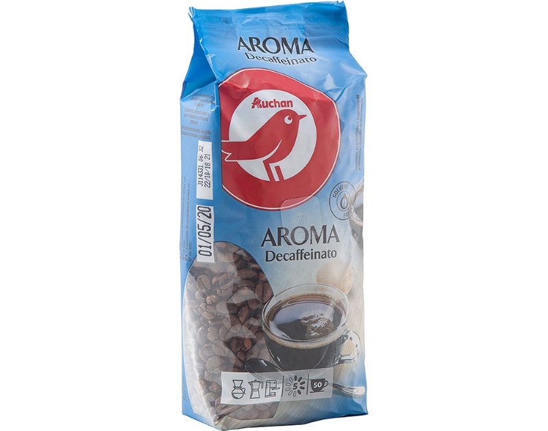 Café Auchan Em Grão Aroma Descafeinado Intensidade 5 250 g
