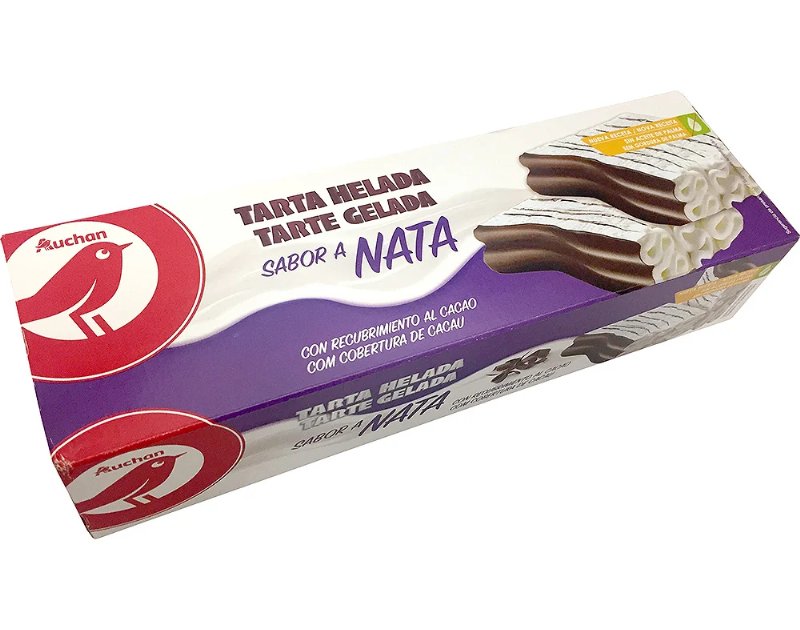 Tarte Gelada Auchan Nata Com Cobertura Chocolate 1 l