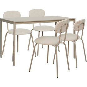 Conjunto De Mesa E 4 Cadeiras Taupé Kasa