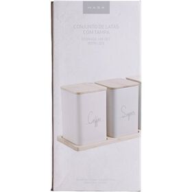 Conjunto 3 Latas Com Tampa E Base Kasa
