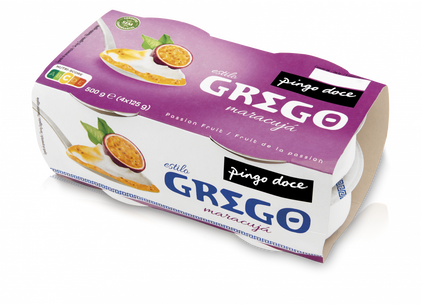 Iogurte Grego Maracujá Pack 4 Pingo Doce 0.5Kg