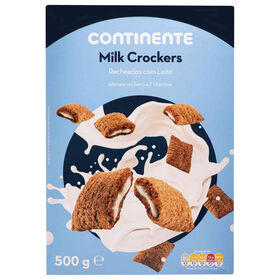 Cereais Crockers Recheio De Leite Continente 500 gr