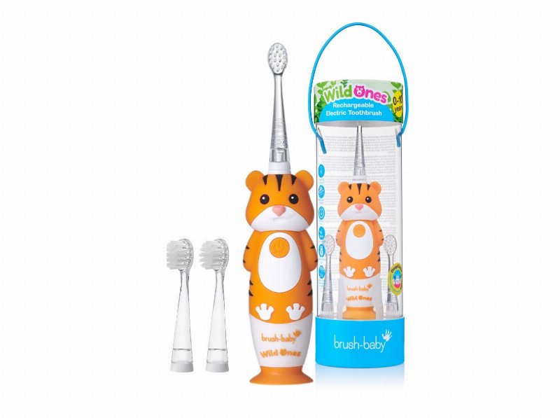 Escova Sónica Brush-Baby Wildones Tigre C/ 3 Recargas