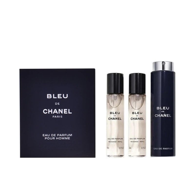 Chanel Bleu Eau De Parfum Vaporizador Refillable Portátil 3 X 20 ml