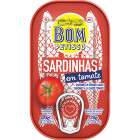 Sardinha Em Tomate Bom Petisco 120 gr (Peso Escorrido 78 gr)