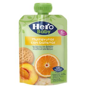 Saqueta Multifrutos Com Bolacha +6M Hero Baby 100 gr