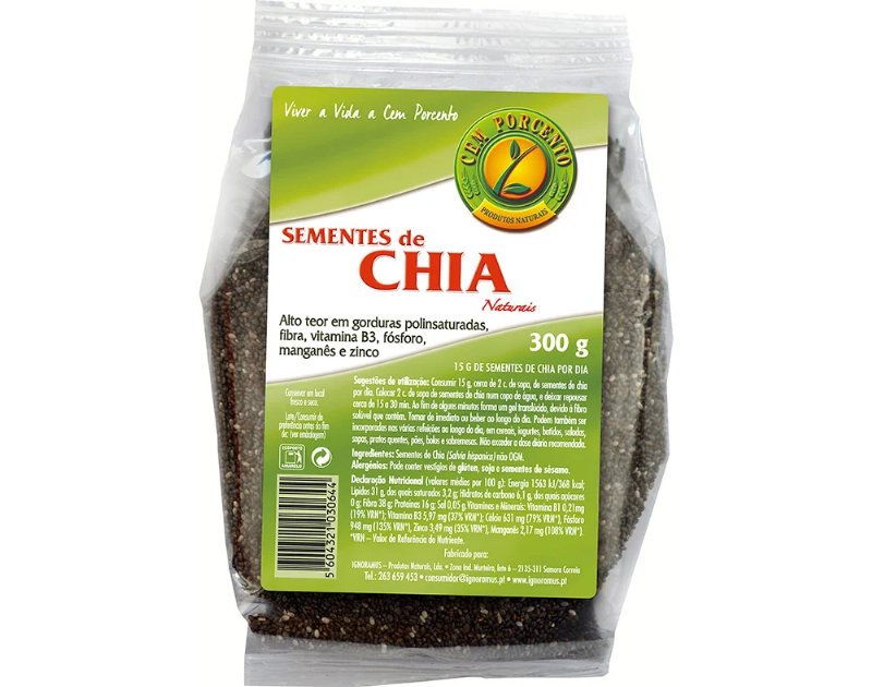 Sementes Cem Porcento Chia 300 g