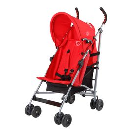 Carrinho De Passeio Com Capota Reclinável Vermelha Happy Bear