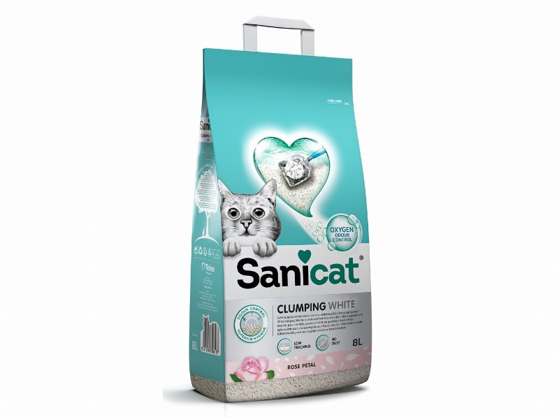 Areia Aglomerante Gato Sanicat White Rose 8 l