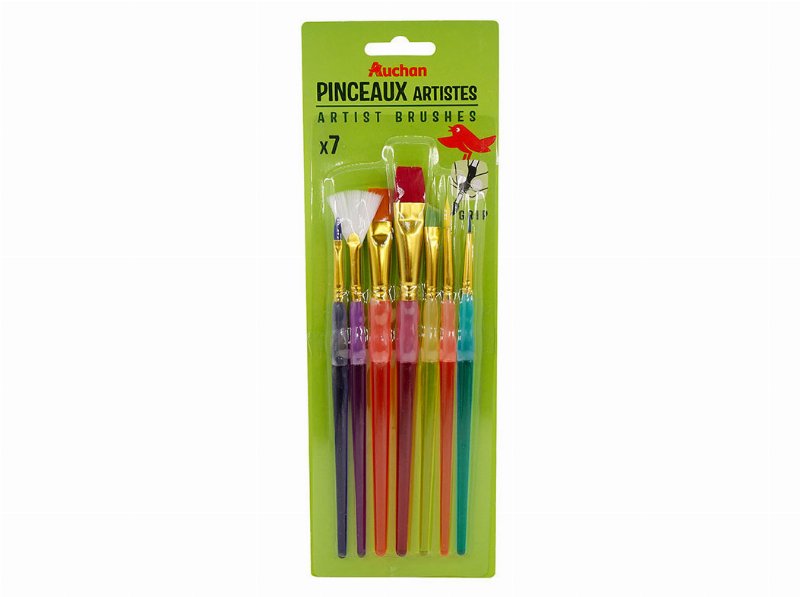 Conjunto 7 Pinceis Auchan Sortidos