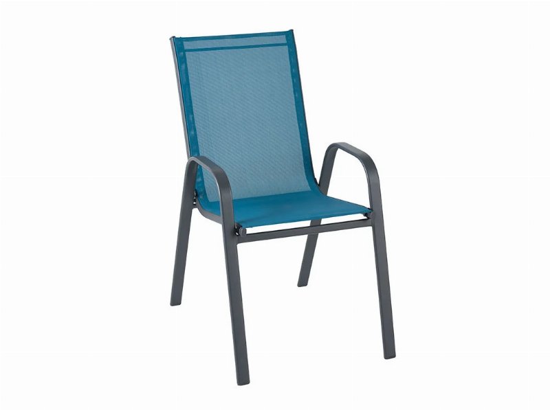 Cadeira Com Braços Gardenstar Textilene Azul 70X54X98Cm