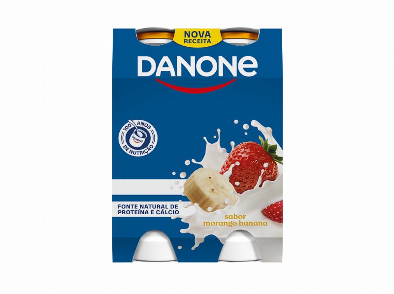 Iogurte Danone Líquido Morango E Banana 4X155 g