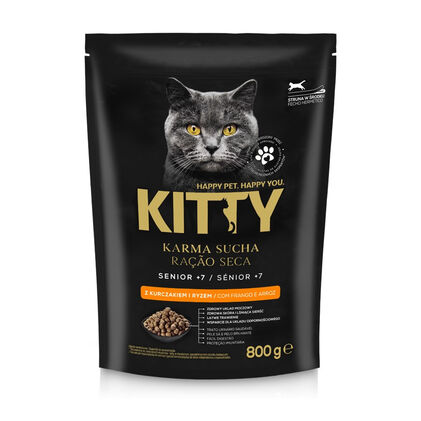Comida Seca Para Gato Sénior Com Frango E Arroz Kitty 0.8Kg
