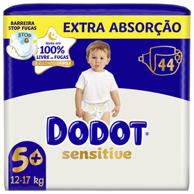Fraldas Sensitive Extra 12-17 kg T5+ Dodot 44 Un