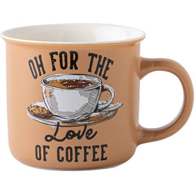 Caneca 360 ml Vintage Love Of Coffee Bege Kasa