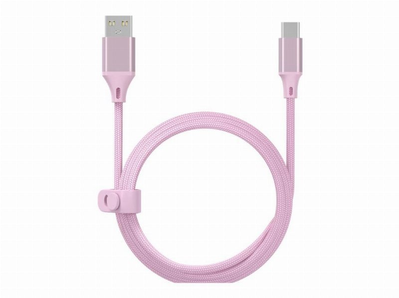 Cabo Textil Qilive 600204589 1M Usb-A To Usb-C Rosa