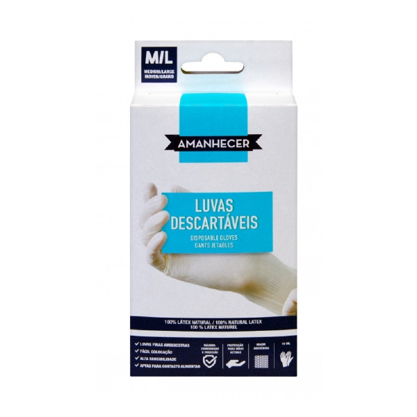 Luvas Descartáveis M/L 10Un Amanhecer