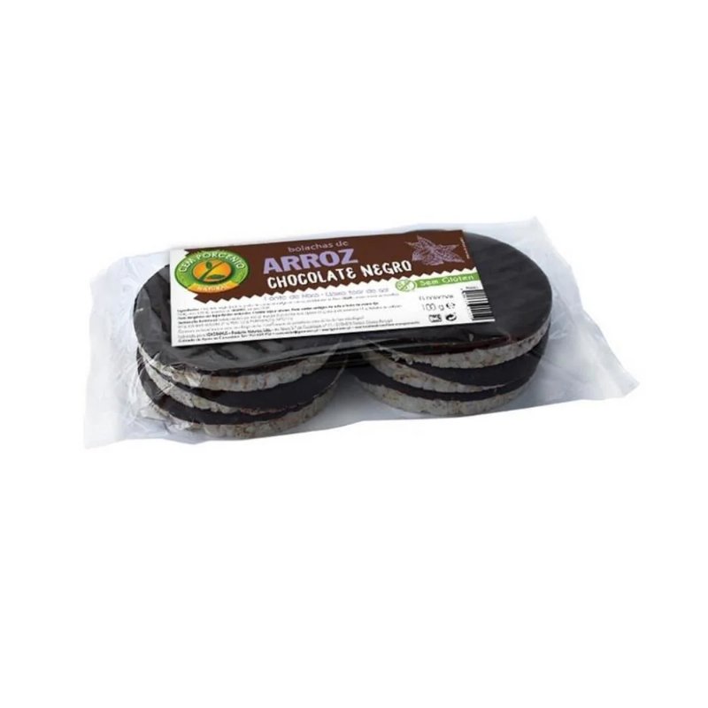 Bolacha Arroz Com Chocolate Negro Cem Porcento 100 g