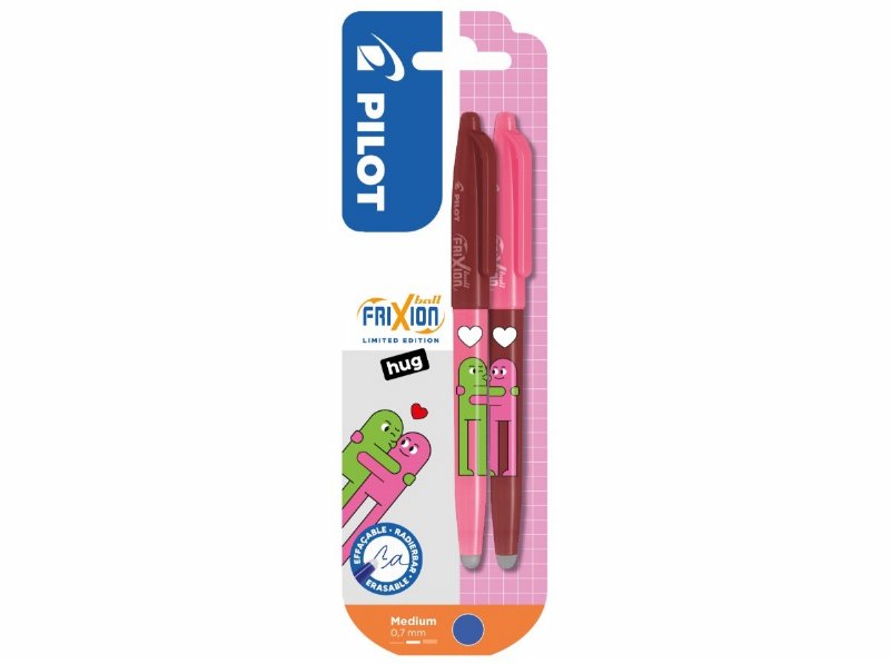 Caneta Apagável Pilot Frixion Ball Hug Heart Friends 0.7Mm Azul 2 Unidades