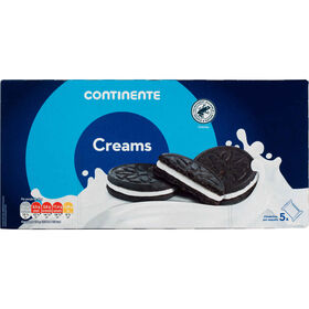 Bolachas De Chocolate Recheadas Com Creme De Baunilha Continente 220 gr (5 Un)