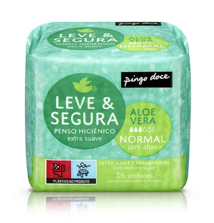 Pensos Higiénicos Aloe Vera Com Abas Pingo Doce 16Un