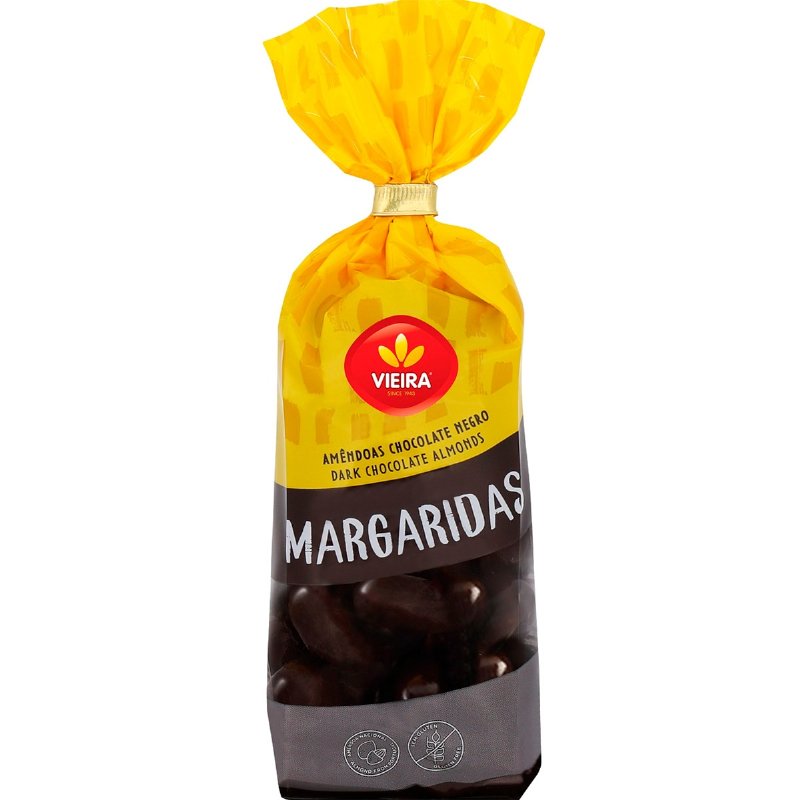 Amêndoas Margaridas Cobertas De Chocolate Negro 180 g