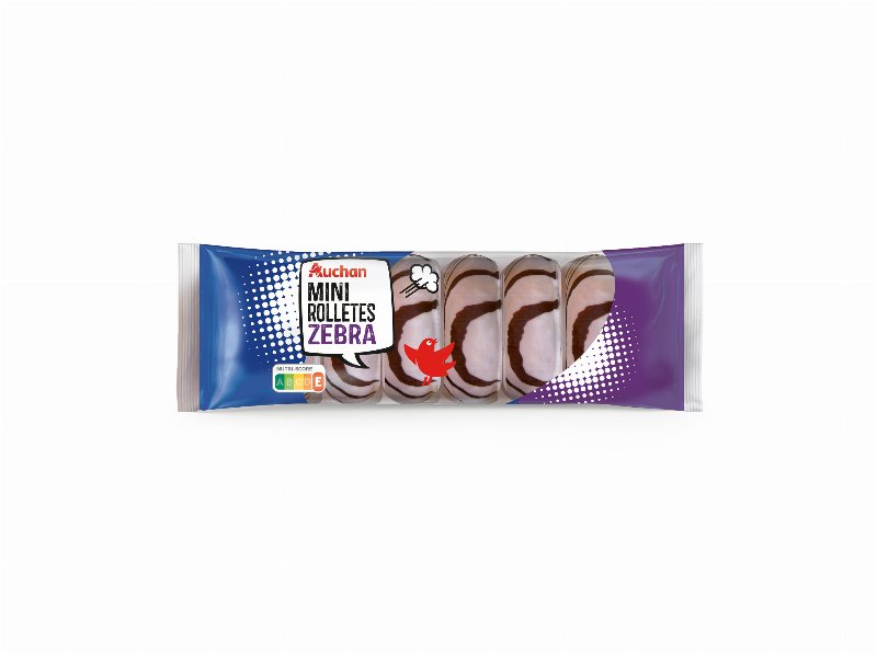 Miniargolas Raiadas Auchan Cobertura Cacau 160 g 8Un