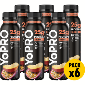 Iogurte Líquido Proteína Pêssego E Maracujá Yopro Danone 6 X 300 gr