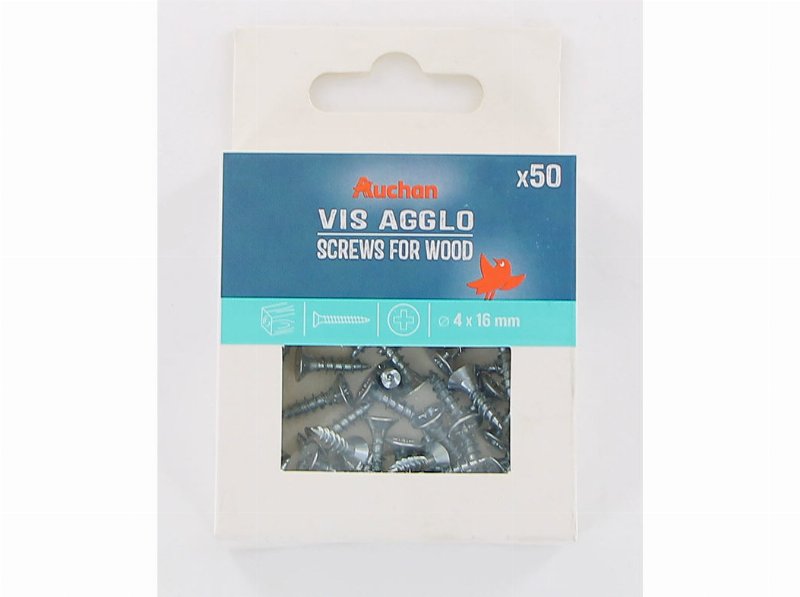 Parafuso Para Madeira Auchan 50 Peças 4X16Mm